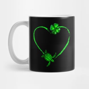 Happy St. Patrick Day T-Shirt Turtle Heart Irish Shamrock Clover - Funny Cute Gift for Turtle Lovers Mug